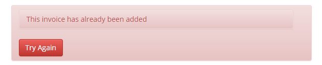 Duplicate invoice number alert
