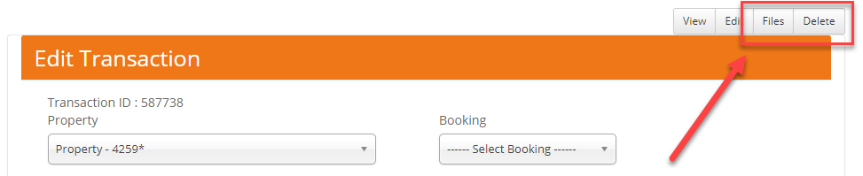 Transaction screen top menu buttons
